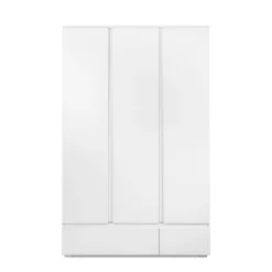 Armoire penderie blanche 3 portes 2 tiroirs ALVA