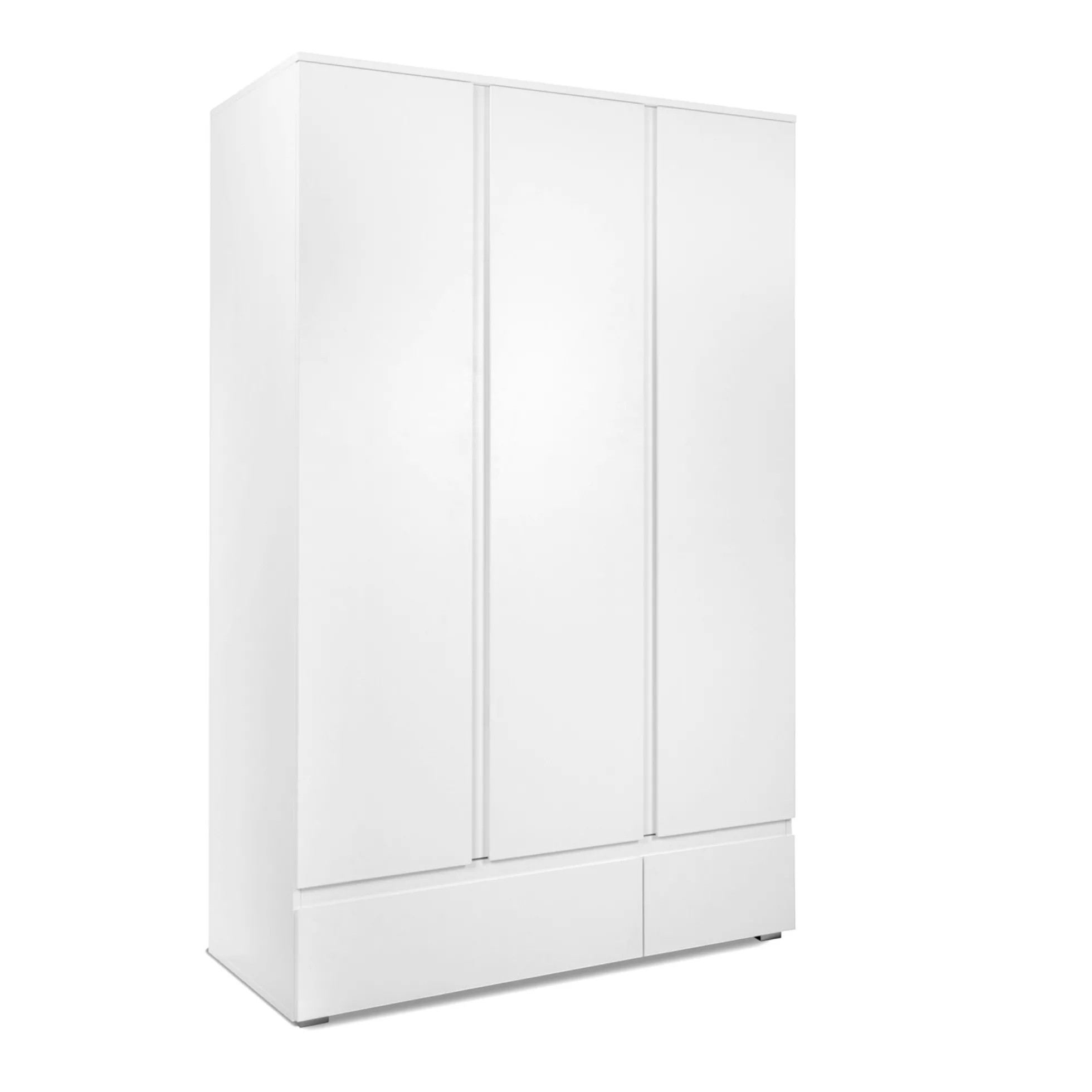 Armoire penderie blanche 3 portes 2 tiroirs ALVA