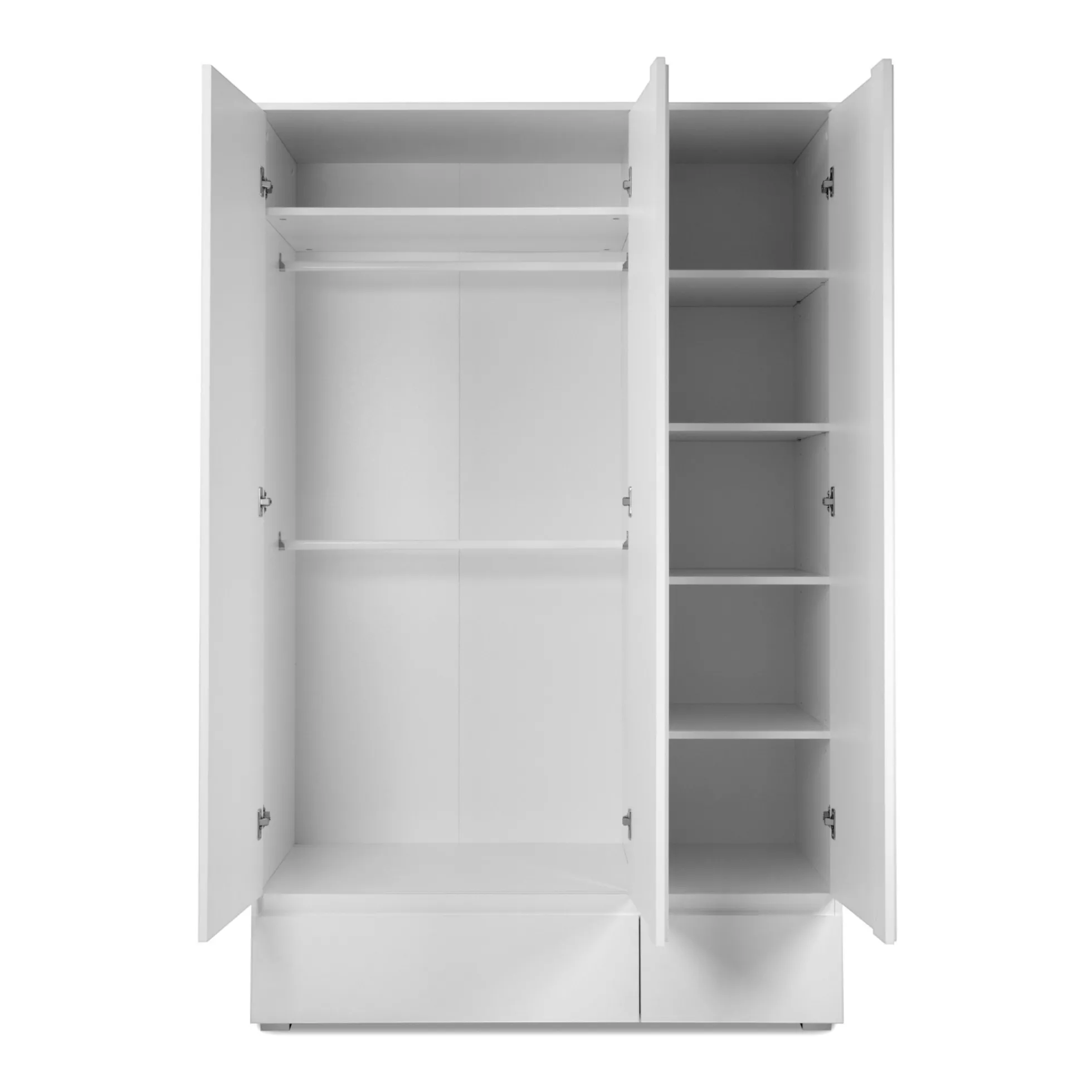 Armoire penderie blanche 3 portes 2 tiroirs ALVA