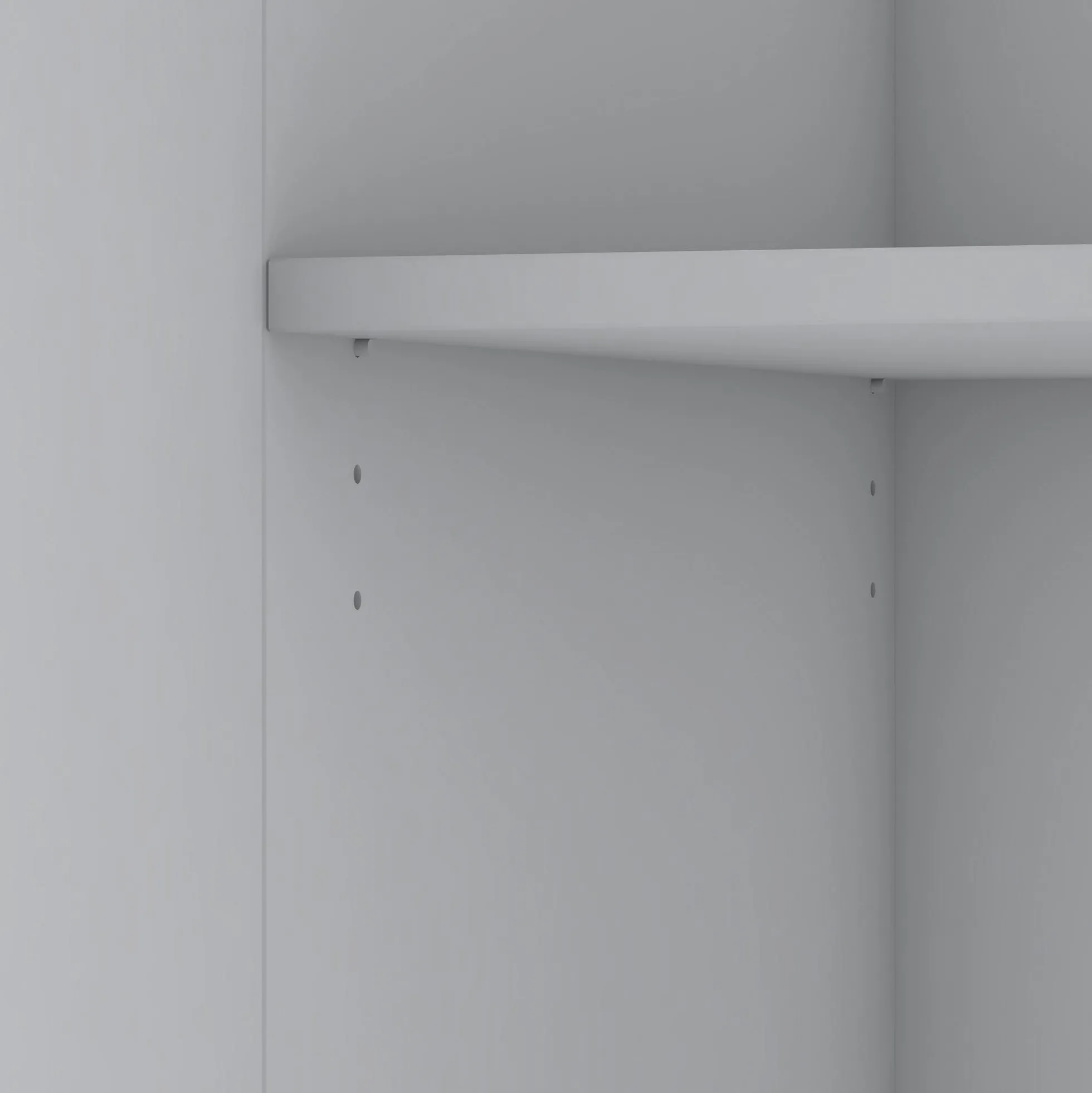 Armoire penderie blanche 6 portes 2 tiroirs BYRON