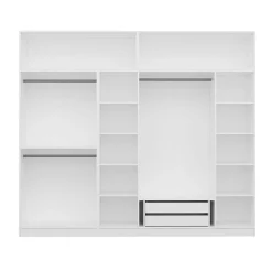 Armoire penderie blanche, 8 portes 3 portants BYRON