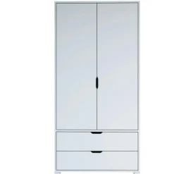 Armoire penderie blanche 2 portes, style moderne BYRON