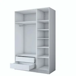 Armoire penderie blanche 3 portes à poignées verticales BYRON