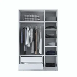 Armoire penderie blanche 3 portes à poignées verticales BYRON