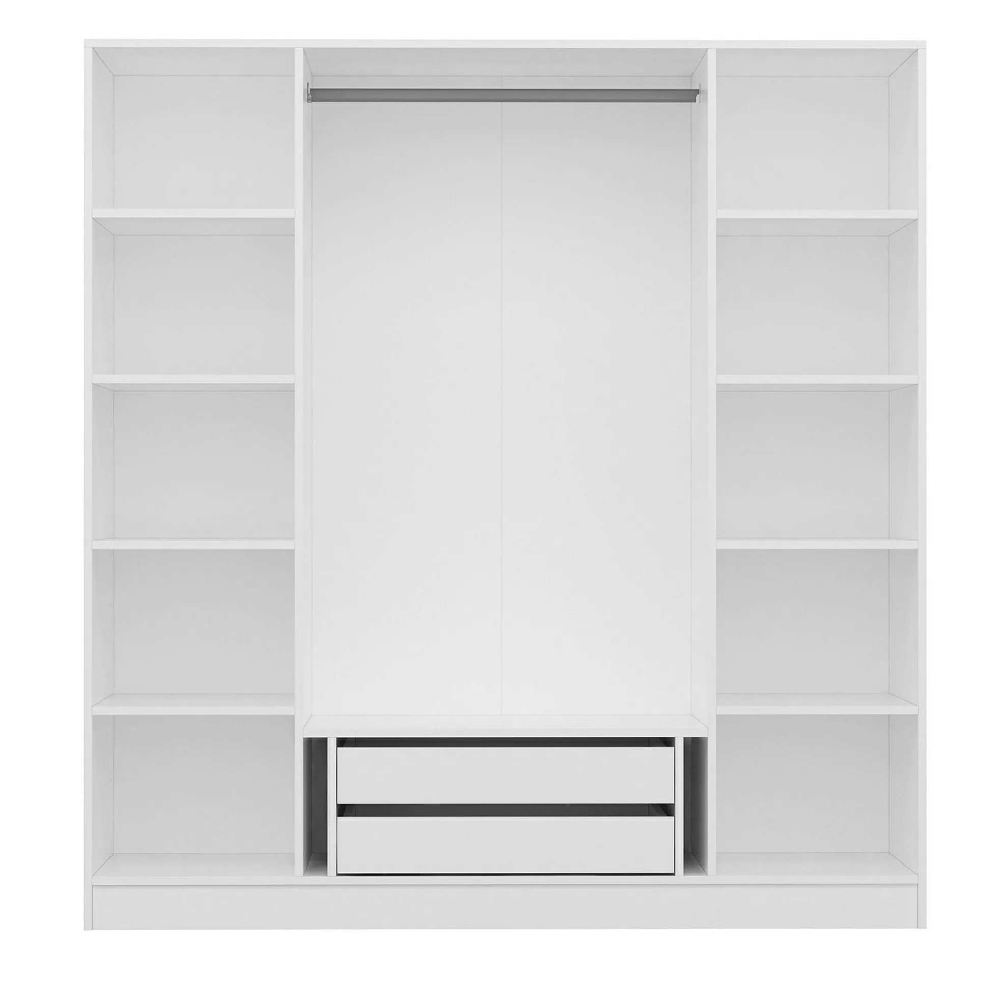 Armoire penderie blanche 2 portes vitrées H 210 cm BYRON
