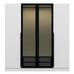 Armoire penderie blanche 2 portes vitrées H 210 cm BYRON