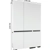 Armoire penderie blanche, 3 portes 1 tringle BYRON