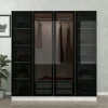 Armoire penderie blanche 4 portes vitrées H 190 cm BYRON