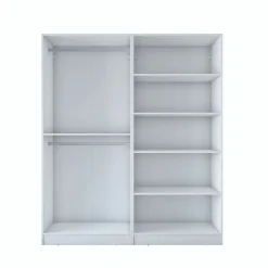 Armoire penderie blanche 4 portes poignées verticales BYRON