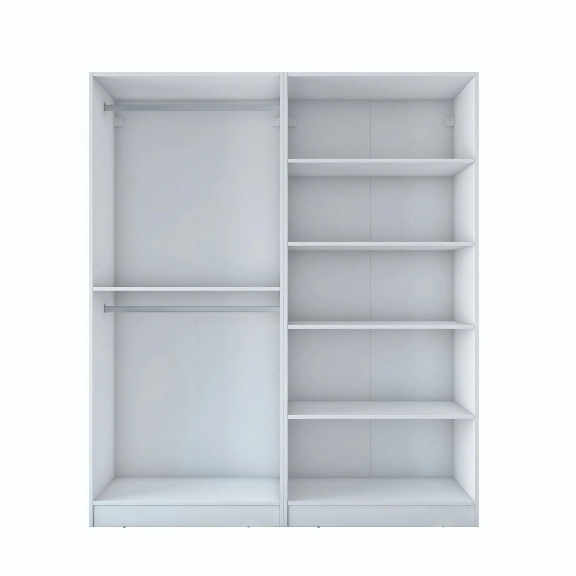 Armoire penderie blanche 4 portes poignées verticales BYRON