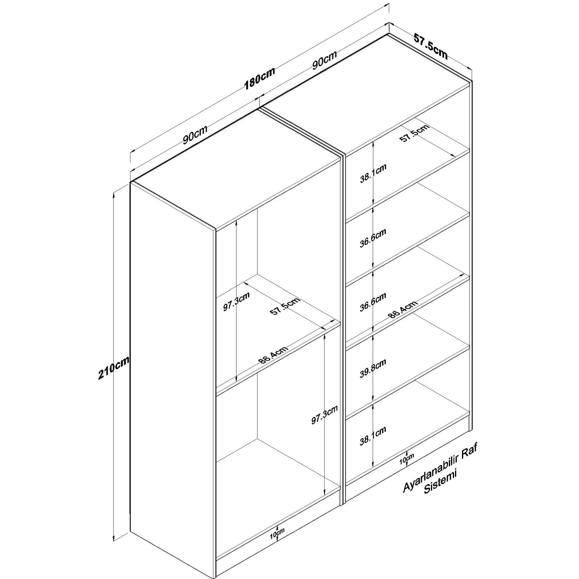 Armoire penderie blanche 4 portes poignées verticales BYRON