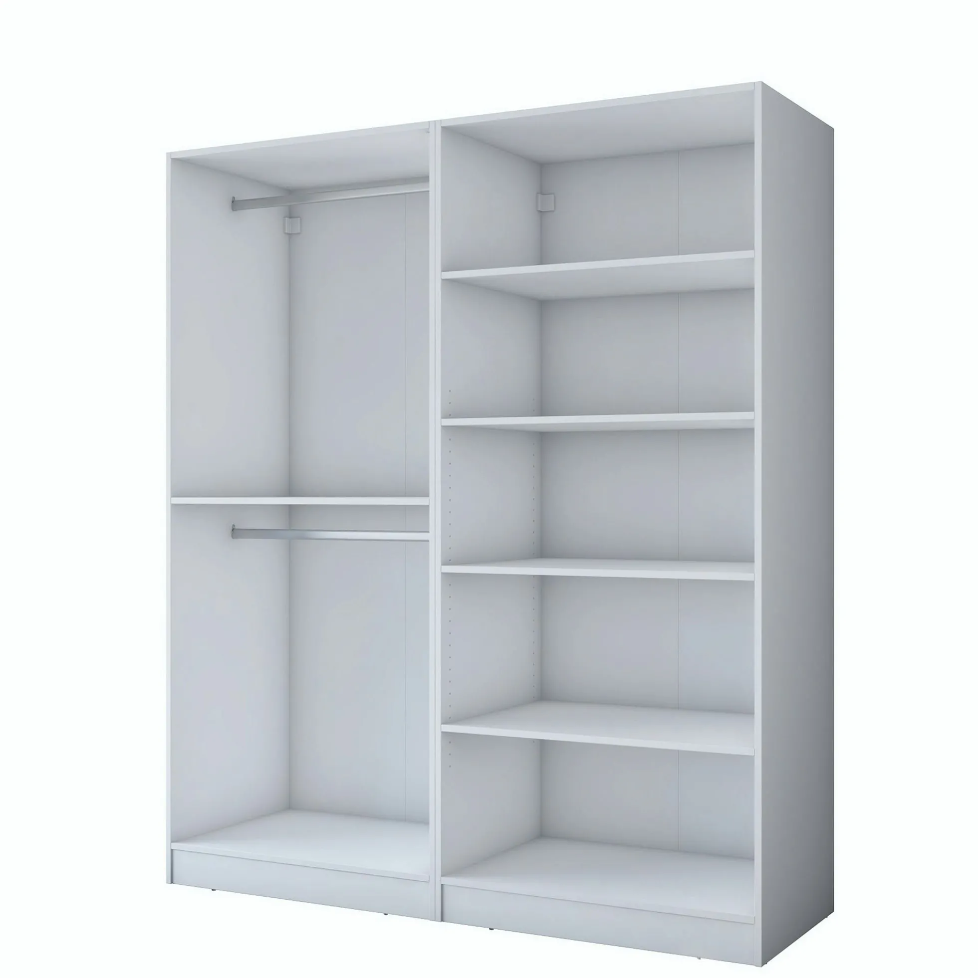 Armoire penderie blanche 4 portes poignées verticales BYRON