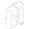 Armoire penderie blanche rainurée 4 portes 2 tringles BYRON