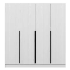 Armoire penderie blanche rainurée moderne H 210 cm BYRON