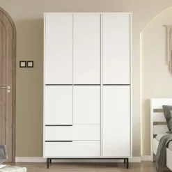 Armoire penderie blanche style moderne - 3 portes BYRON