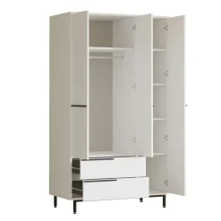 Armoire penderie blanche style moderne - 3 portes BYRON