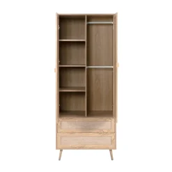 Armoire penderie bohème 2 portes 2 tiroirs SONA