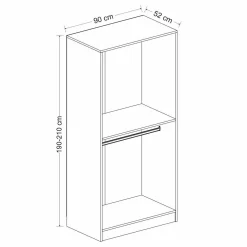 Armoire penderie design blanche - 2 portes vitrées BYRON