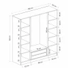 Armoire penderie design gris 4 portes vitrées H 190 cm BYRON