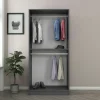 Armoire penderie grise vitrée - 2 portes H.210 cm BYRON