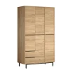 Armoire penderie moderne effet bois - 3 portes BYRON