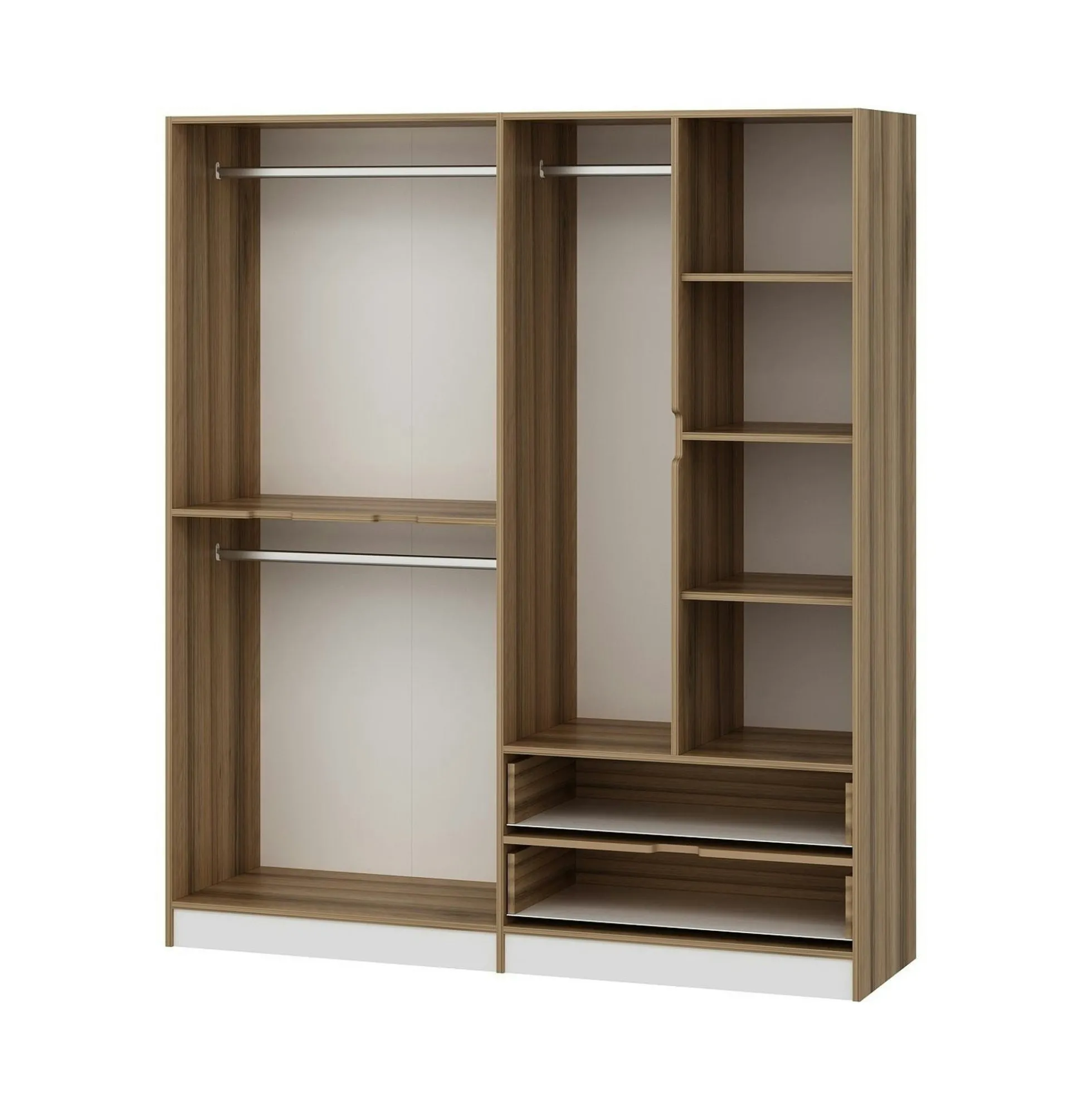 Armoire penderie moderne - 6 portes blanches L.185 cm BYRON