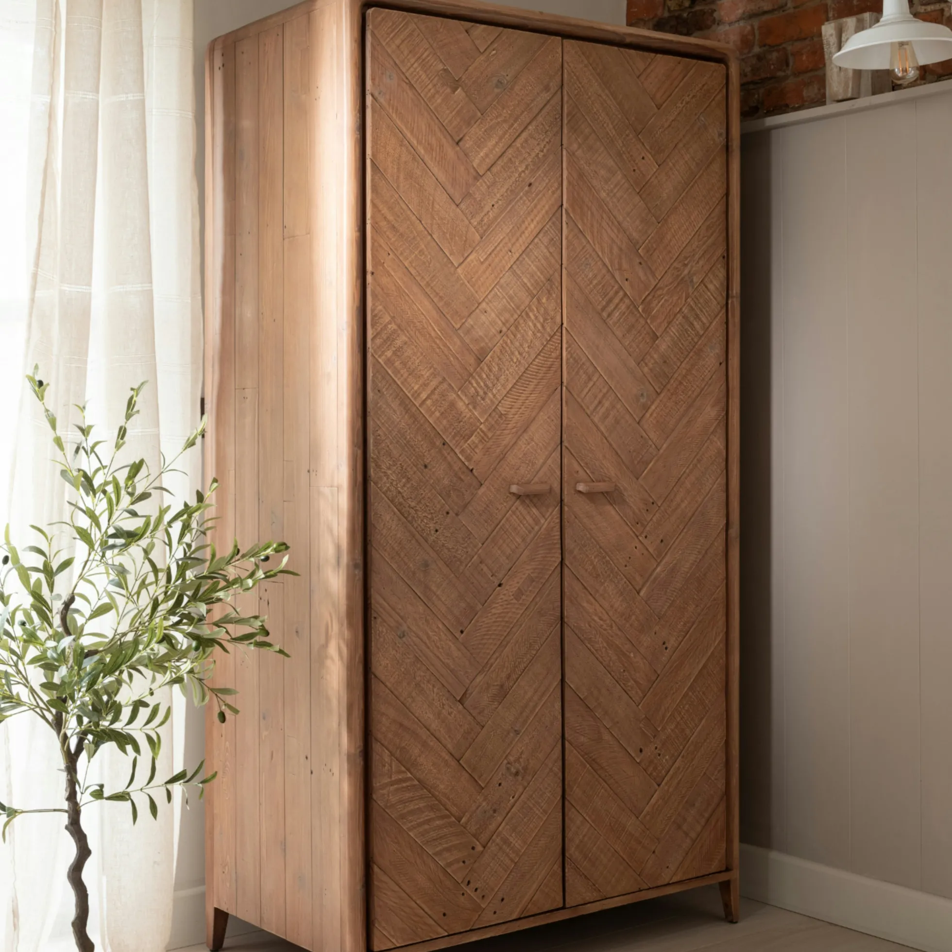 Armoire penderie 2 portes bois recyclé KEARNEY