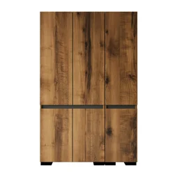 Armoire penderie 3 portes effet noyer, 1 tringle BYRON