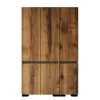 Armoire penderie 3 portes, effet noyer détail gris BYRON