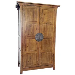 Armoire 2 portes avec penderie hévéa 125x60x196cm MAORI