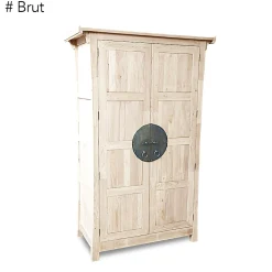 Armoire 2 portes avec penderie hévéa 125x60x196cm MAORI