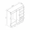 Armoire portes coulissantes effet bois, 1 face grise BYRON