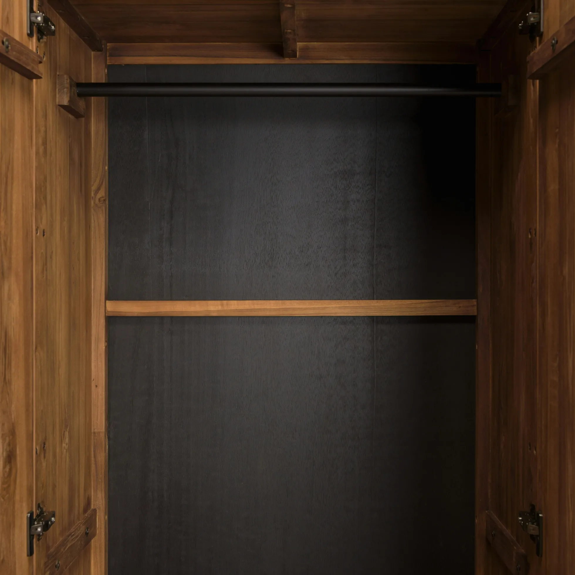 Armoire 2 portes 80x195cm en bois de teck recyclé SWING
