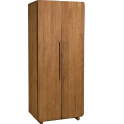 Armoire 2 portes 80x195cm en bois de teck recyclé SWING