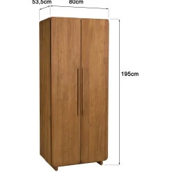 Armoire 2 portes 80x195cm en bois de teck recyclé SWING