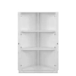 Armoire vitrée blanche 2 portes RAVEN