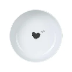 Assiette creuse poke bowl motif cœur noir (lot de 2) ELDA