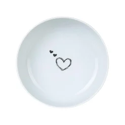 Assiette creuse poke bowl motif cœur noir (lot de 2) ELDA