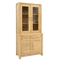 Bahut 2 corps moderne hévéa 100x210cm ATTAN