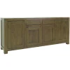 Bahut enfilade moderne exotique hévéa 4 portes 200cm OLGA