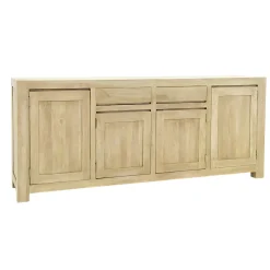 Bahut enfilade moderne exotique hévéa 4 portes 200cm OLGA
