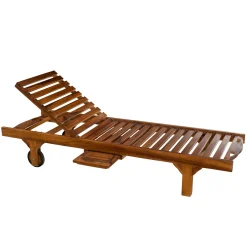 Bain de soleil transat jardin en teck huilé 205cm MACAO