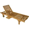Bain de soleil transat jardin en Teck massif 205cm SUMMER