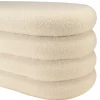 Banc avec rangement en tissu bouclette blanc CASTILLE
