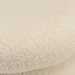 Banc avec rangement en tissu bouclette blanc CASTILLE