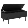 Banc avec rangement en velours noir BRUGES