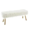 Banc bohème effet fourrure ivoire TIM
