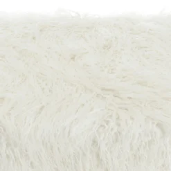Banc bohème effet fourrure ivoire TIM