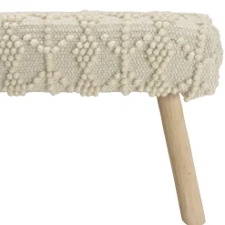 Banc bohème laine ivoire avec losanges TIM