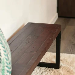 Banc bois brun recyclé pieds métal 140 cm SAMOA